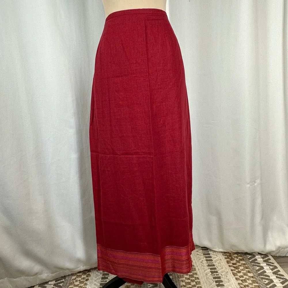 Vintage New York City Design Co Linen Blend Maxi Skirt Tagged 14 Fits 10/12